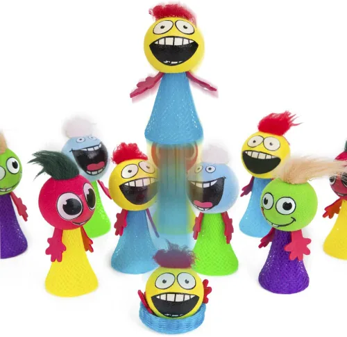 Miniatura 10 de PROLOSO Jumping Popper Spring Launchers - Pelotas de juguete animosas, 24 unidades (botones amarillos)