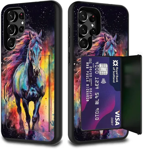 Miniatura 86 de Funda híbrida de doble capa con función atril para Samsung Galaxy A16 5G de 6.9 pulgadas, diseño de vaca con bandera estadounidense