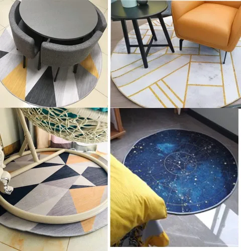 Miniatura 4 de Tapete redondo para silla rodante de 31 pulgadas, tapete de oficina para suelo de madera dura, protector de alfombra antideslizante, tapete de piso