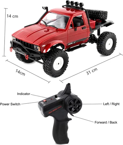 Miniatura 6 de Camión RC Crawler Offroad RC WPL C14 RC Rock Crawler 4x4 1/16 Escala 1/16 Camiones de control remoto, 2.4G Semi Camiones Todo Terreno RTR Hobby RC