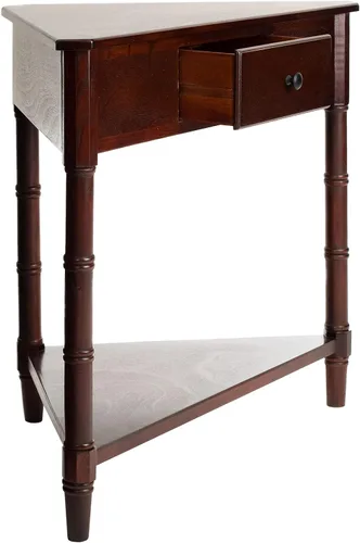 Miniatura 15 de SAFAVIEH Muebles - Mesa esquinera Gomez con 1 cajón, color azul, madera maciza, diseño clásico de almacenamiento de esquina, ideal para entrada
