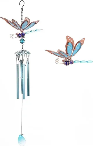 Campanillas de viento de libélula, campanillas de viento de vidrio brillantes para jardín para el hogar, fiesta, decoración de festival, decoración