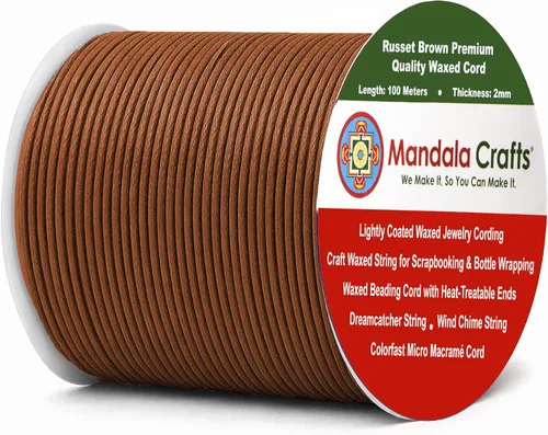 Miniatura 193 de Cuerda Mandala Crafts 0.03 pulgadas 109 yardas para hacer joyería, artesanía, macramé, cuerda de algodón encerado Negro