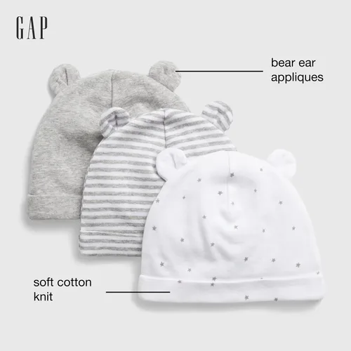 Miniatura 2 de GAP Baby Girls 3-Pack First Favourite Beanie Hat