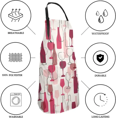 Miniatura 6 de Delantal ajustable impermeable para hombres y mujeres, chef, cocina, barbacoa, parrilla