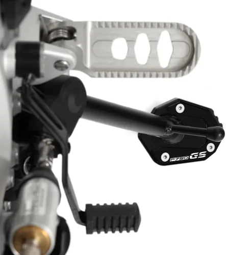 Miniatura 4 de Soporte lateral para motocicleta Soporte Soporte Soporte Pad Compatible con BMW F750GS 2018-2023 Soporte de placa de pie Ampliadora F750 GS F Negro