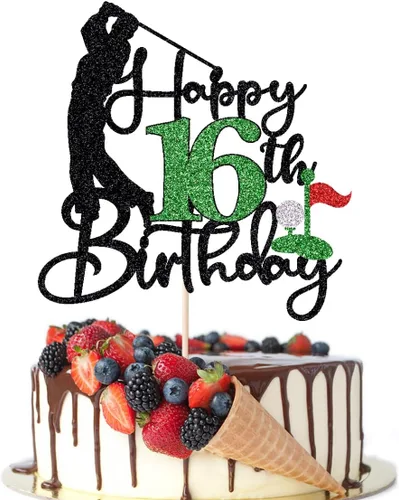 Miniatura 21 de Golf Happy 10th Birthday Cake Topper, Golfer/Sports Themed Birthday or Retirement Cake Decorations,Golf Ten 10 Years Old Ball Player Sport Themed