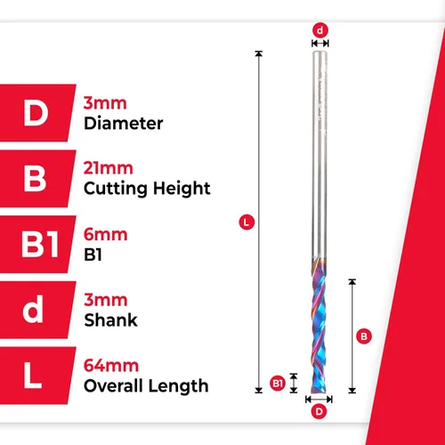Miniatura 4 de Amana Tool Spektra Extreme Tool Life - Broca de compresión en espiral de carburo sólido CNC, 46180-K-M, 0.118 in de profundidad x 0.827 in CH x