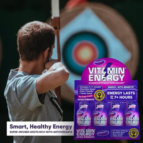 Miniatura 6 de Vitamin Energy Immune+ Extra Strength Energy Shot Army Orange 10 unidades, 260 mg de cafeína natural, vitaminas B, citicolina, té verde, apoyo