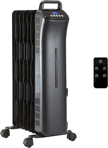 Miniatura 7 de Amazon Basics Radiador portátil con 7 aletas onduladas, control manual, negro, 1500 W, 13.1 x 26.3 x 9.8 pulgadas