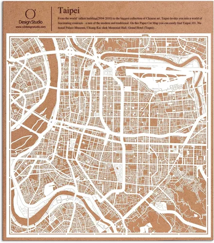 Miniatura 136 de O3 Design Studio Aberdeen - Mapa de papel cortado en papel blanco de 12 x 12 pulgadas