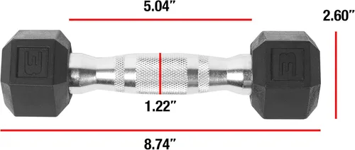 Miniatura 2 de WF Athletic Supply - Par de mancuernas hexagonales de hierro fundido con revestimiento de goma para tonificación muscular, entrenamiento de cuerpo