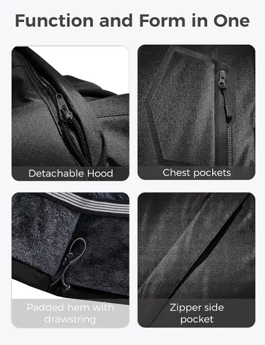 Miniatura 5 de wantdo Chaqueta de esquí impermeable para hombre, para snowboard, abrigo cálido para invierno, nieve, cortavientos, montaña, desmontable