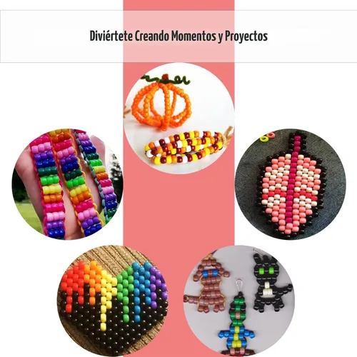 Miniatura 6 de Cuentas de pony, 4200 piezas, 28 colores, cuentas de plástico para hacer pulseras artesanales, cuentas para el cabello para trenzas, cuentas
