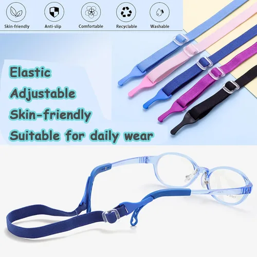 Miniatura 3 de Correa ajustable para lentes para niños, 5 piezas, retenedor de anteojos sin cola, banda para lentes para patillas con agujero