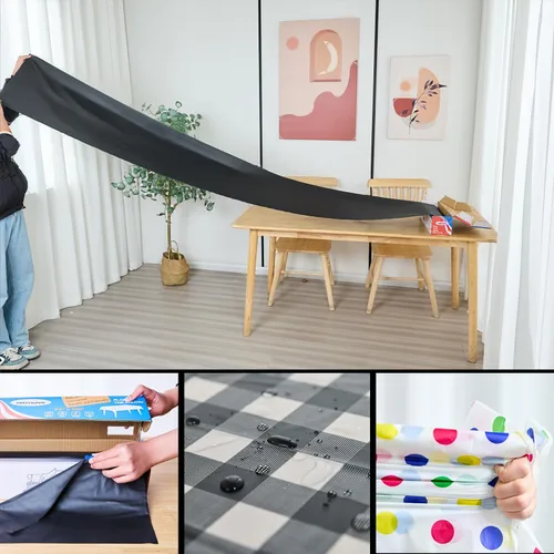 Miniatura 7 de Rollo de mantel de plástico, manteles de plástico de 54 x 100 pies para fiestas, desechables con caja de corte, mantel desechable cortado a medida
