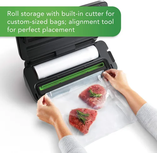 Miniatura 4 de Máquina Selladora al Vacío FoodSaver con 4 Ajustes Incluyendo Pulso y Marinado con Bolsas Selladoras y Rollo, Selladora al Vacío Portátil