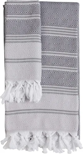 DEMMEX Juego de 2 toallas de algodón turco para baño, playa y cara, juego de toallas decorativas para el baño y la mano peshtemal turco, 1 toalla de