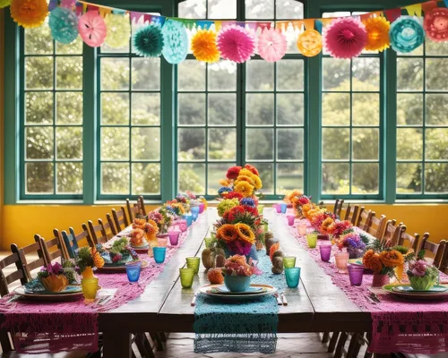 Miniatura 8 de Oudain 12 piezas de decoración de fiesta para fiestas, 3 piezas de 108 x 54 pulgadas, mantel de plástico Cinco de Mayo con 9 piezas de nido de abeja