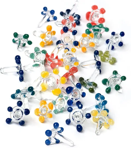 Cuentas de cristal de flores sopladas a mano estilo margarita, gemas decorativas, más gruesas y de tamaño constante (1/4 a 3/8 pulgadas), colores