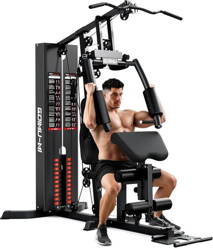 Estación de entrenamiento para gimnasio en casa, Estación de entrenamiento M1 con pesas apilables de 140 libras, Equipo de gimnasio en casa