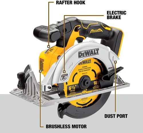 Miniatura 3 de DEWALT Sierra circular inalámbrica sin escobillas de 20 V MAX* 6-1/2 pulgadas, solo herramienta (DCS565B)