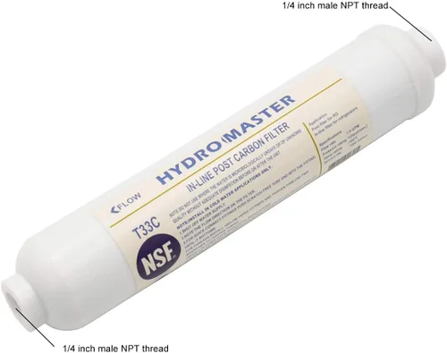 Miniatura 2 de HYDRO MASTER FILTRO DE CARBONO EN LÍNEA CON CONEXIÓN NPT de 1/4 pulgadas, 10 pulgadas x 2 pulgadas.