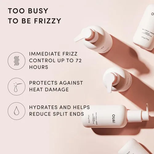 Miniatura 3 de OUAI Crema antiencrespamiento tamaño de viaje, crema hidratante para el cabello con control de encrespamiento y protección contra el calor