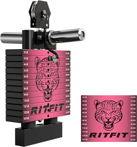 Miniatura 20 de RitFit Máquina M1 Pro Smith con sistema de cruce de cables, jaula multifunción para sentadillas para gimnasio en casa, rack de energía y paquetes