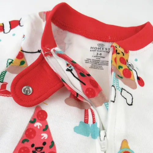 Miniatura 4 de HonestBaby Sleep and Play Footed Holiday Pajamas One-Piece Sleeper Zip-front Organic Cotton PJs Baby Boys, Girls, Unisex