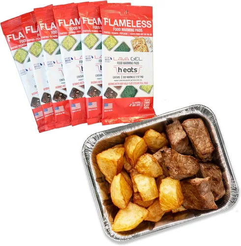 Miniatura 7 de Calentadores de alimentos sin llama (paquete de 6) – Almohadillas desechables para mantener los alimentos calientes – Calentadores de sartén