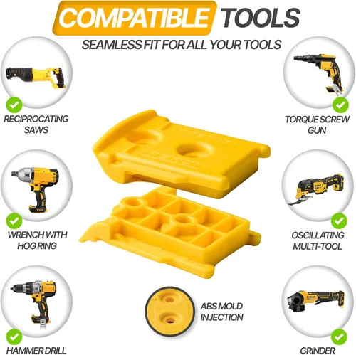 Miniatura 5 de PERCH Paquete de 6 soportes de pared para herramientas inalámbricas DeWalt de 20 V/60 V, soporte de pared para taladro DeWalt con 12 tornillos