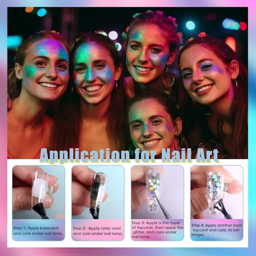 Miniatura 4 de Laza Estrellas de 0.35 oz con purpurina de confeti brillante holográfico micro cinco ángulos estrella falsas lentejuelas acrílico paillettes
