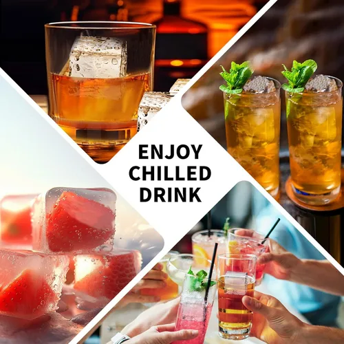 Miniatura 6 de Bandejas grandes para cubitos de hielo de silicona (2.5 pulgadas), moldes grandes para hacer 4 cubitos de hielo gigantes para whisky
