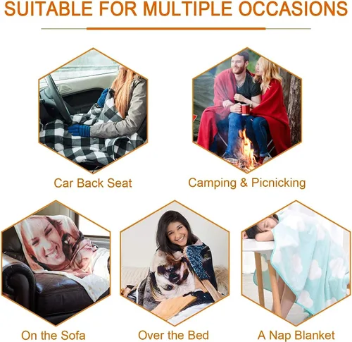 Miniatura 6 de Mantas de fotos personalizadas con mis propias fotos, manta de franela de forro polar, mantas de vellón para sofá/cama, mantas personalizadas