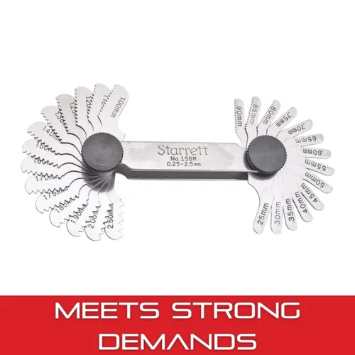Miniatura 4 de Starrett Medidor de paso de tornillo de acero con dispositivo de bloqueo, ideal para trabajos de construcción y mejoras del hogar, rango