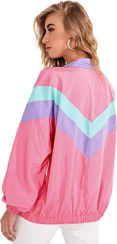Miniatura 2 de SweatyRocks Chaqueta bomber casual ligera con bloques de color para mujer