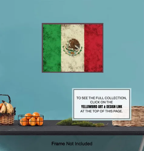 Miniatura 7 de Arte de pared con la bandera mexicana de México, regalos de bandera mexicana, decoración de bandera para cuartos, mural regalos mapa, decoración