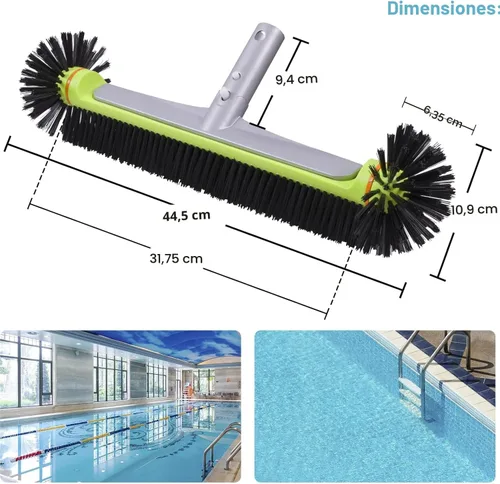Miniatura 5 de Sepetrel - Cabezal de cepillo de piscina para limpieza de paredes, cepillos redondos resistentes para piscinas enterradas/desmontables con cerdas