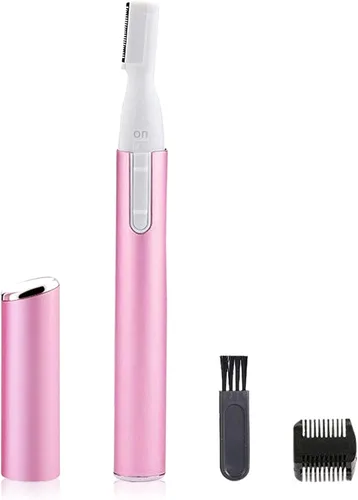 LAIKME Recortador eléctrico de cejas para mujeres, depilación facial para hombres, mini depiladora para bikini, removedor de cara, barbilla, Rosa