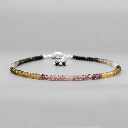 Miniatura 16 de Gempires - Pulseras de cuentas de piedras preciosas hechas a mano, ligeras, de cristal, para uso diario, hipoalergénicas, de 8 pulgadas, chapadas