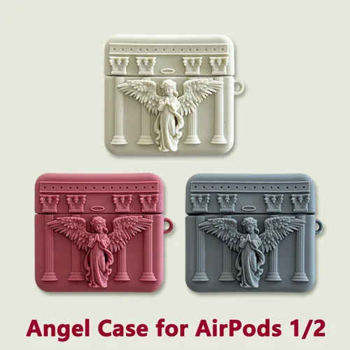 Miniatura 5 de ZOSTLAND Funda para auriculares inalámbricos, llavero grueso y suave, portátil, de silicona, a prueba de golpes, compatible con Apple AirPods 2 y 1
