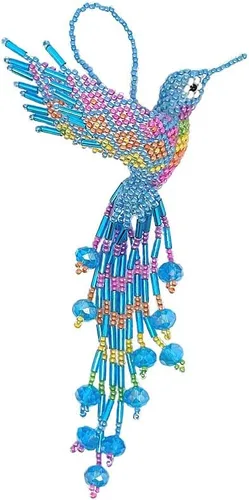 Miniatura 23 de Mia Jewel Shop - Figurina colgante decorativa de colibrí Figuras de pájaros para decoración del hogar Adorno de vidrio checo con cuentas