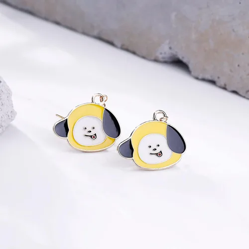 Miniatura 6 de Bangtan - Aretes para niños Chimmy TATA Cooky de dibujos animados regalos para fanáticos y niñas Resina multicolorfantasía