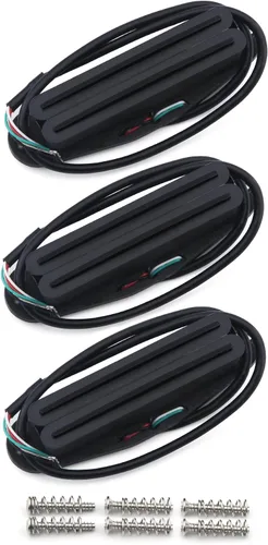 Miniatura 11 de FLEOR Alnico 5 Pastilla Humbucker de Doble Riel Caliente de Tamaño Single-Coil 12-13K, Blanca Blanco