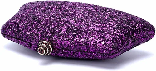 Miniatura 3 de Bolso de noche con purpurina para mujer, bolso de mano con lentejuelas, para cóctel, baile de graduación, fiesta, bolso de mano brillante