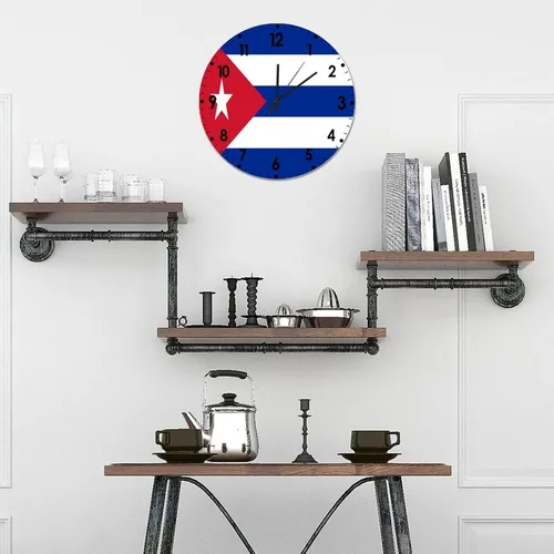 Miniatura 663 de Cheyan Reloj de pared con bandera de Canadá de 12 pulgadas, silencioso, sin tictac, de PVC, funciona con pilas, reloj redondo decorativo, regalo