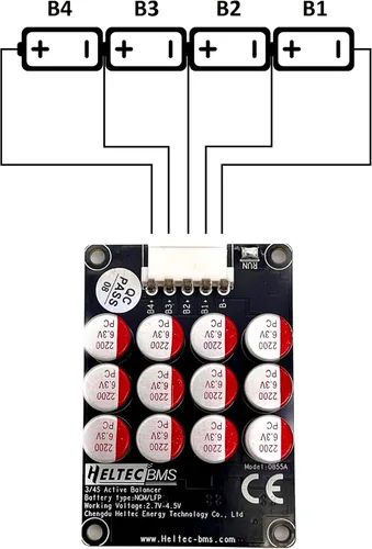 Miniatura 3 de Heltecbms 3-4S 5A Balanceador Activo Lifepo4 Litio Lipo Batería Transferencia de Energía Balanceador Activo 5s 6s 7s 8s 13s 16s (3-4S 5A)