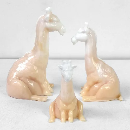 Miniatura 6 de RESINWORLD Juego de 3 tamaños 3D molde de jirafa, molde flexible de silicona para resina, yeso, arcilla, vela
