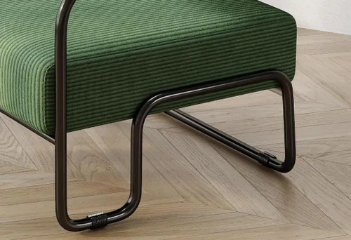 Miniatura 6 de Yogald - Silla decorativa moderna, con marco de metal, cómoda y suave silla de lectura tapizada, para sala de estar, dormitorio, oficina en casa